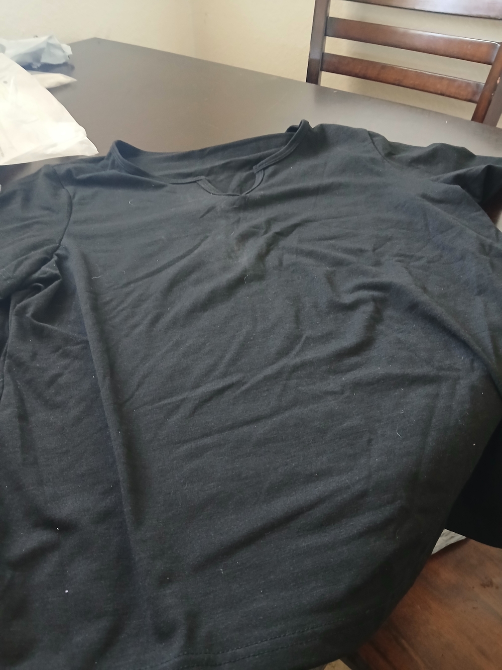 Black Womans Crew Neck Shirt - Classic Everyday Tee